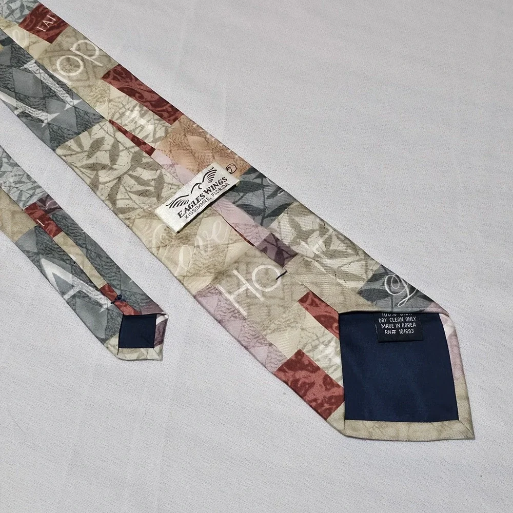 Eagles Wings Men's Religion Based Dress Tie 100% Silk‎ Size 59